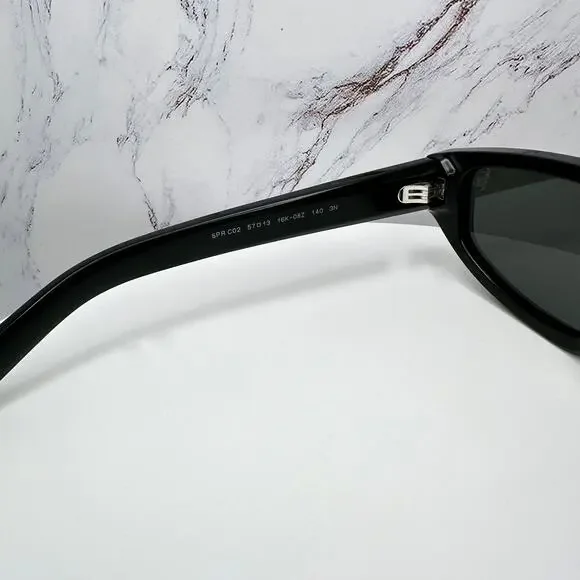 New PRADA Sunglasses Black Gray Lens 57-13-140 Authentic Prada - Picture 7 of 16
